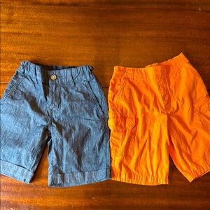 Stylish Kids' Orange and Denim Shorts Set